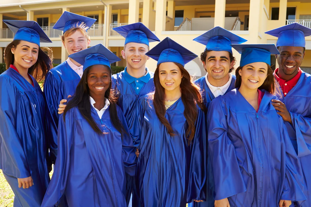 Graduating students representing early college planning and high school academic momentum.