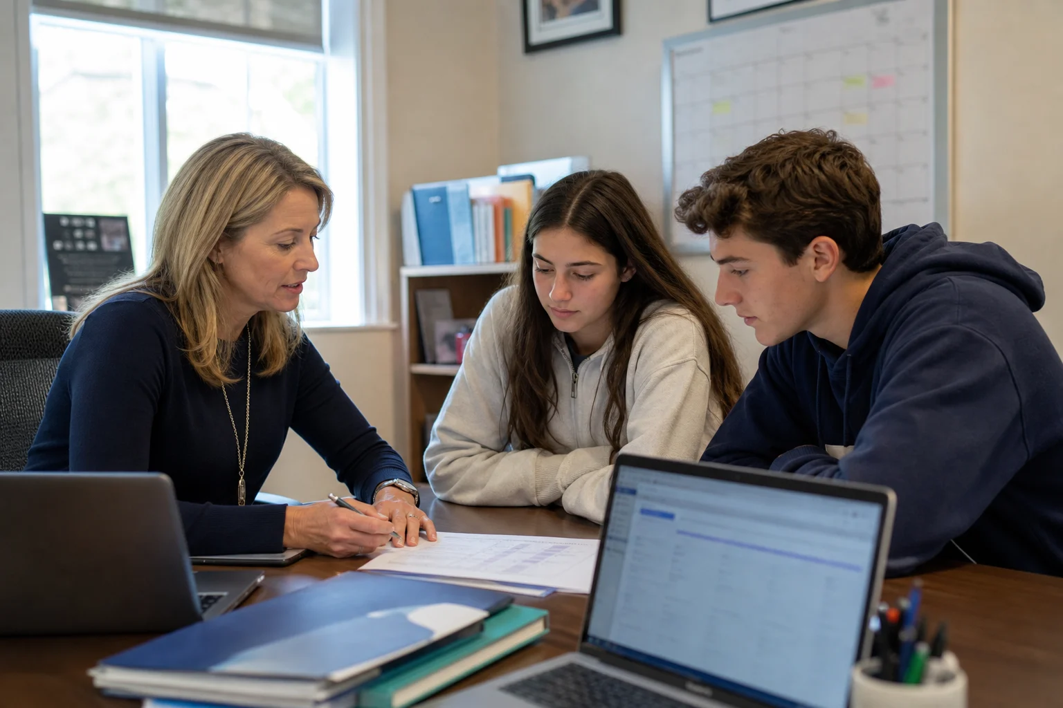 A college counseling pathway image for high school students planning applications.