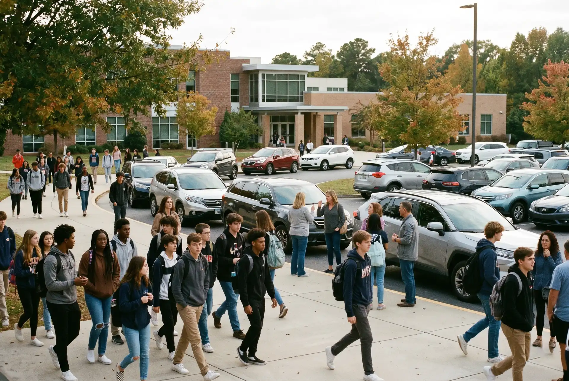 Students moving through a private school afternoon transition as families compare day school routines.